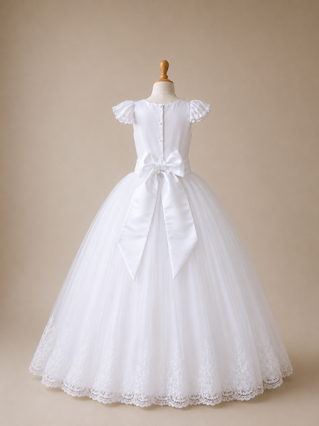 Vestido Comunión Yoselin. Color Blanco o Hueso
