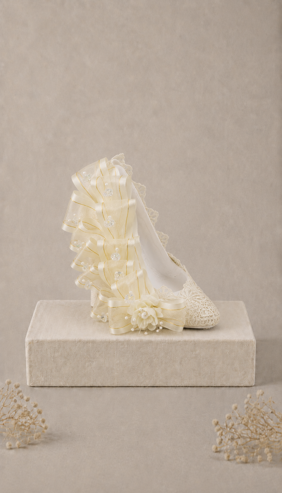 Pedichera Zapatilla Boda Color Blanco o Hueso. Mod 26