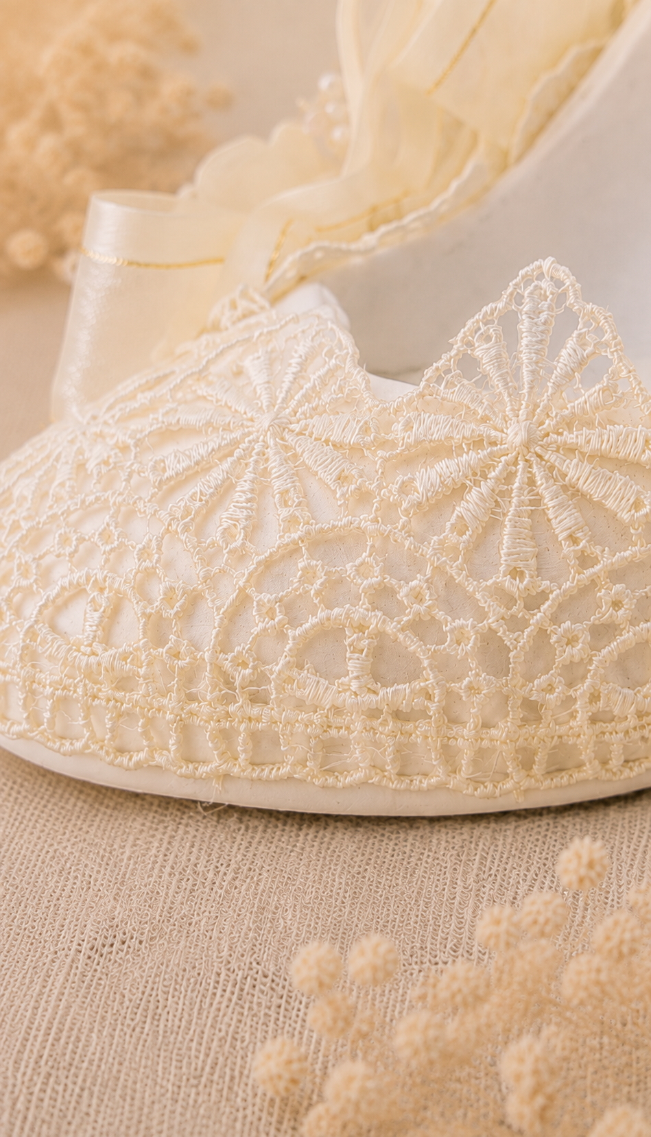 Pedichera Zapatilla Boda Color Blanco o Hueso. Mod 26