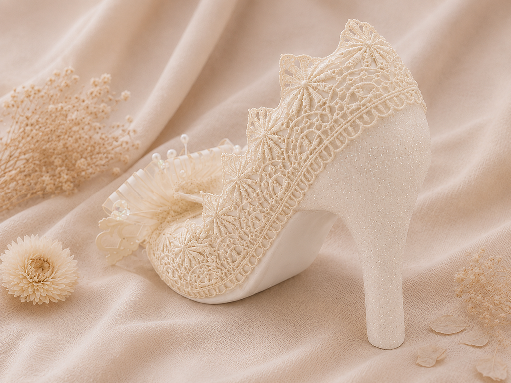 Pedichera Zapatilla Boda Color Blanco o Hueso. Mod 24