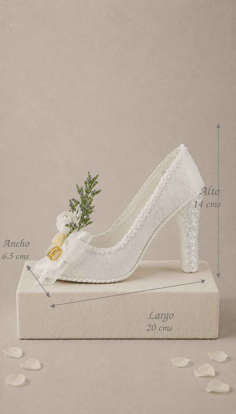 Pedichera Zapatilla Boda Color Blanco o Hueso. Mod 20