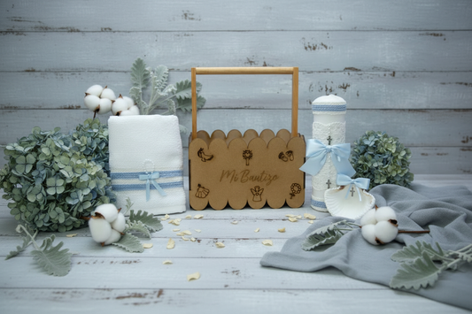 Kit completo blanco-azul con lienzo ampliado